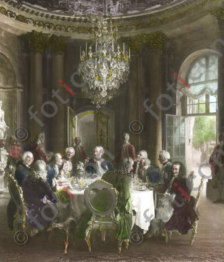 Die Tafelrunde König Friedrich II. mit Voltaire in Sanssouci ; The Round Table of King Friedrich II in Sanssouci with Voltaire (foticon-simon-fr-d-grosse-190-029.jpg)
